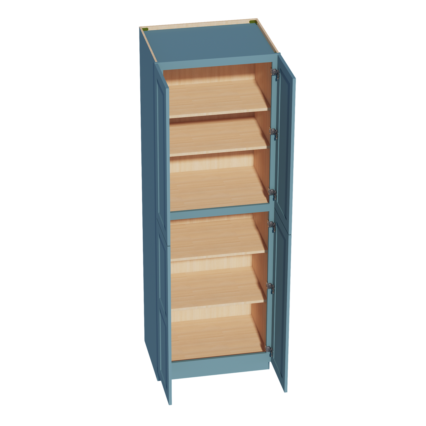 TG-TP3090: Soft Green Shaker 30"W x 90"H x 24"D 4 Door & 5 Shelves Tall Shelf Pantry Cabinets