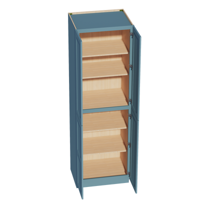 TG-TP3096: Soft Green Shaker 30"W x 96"H x 24"D 2 Doors & 6 Shelves Tall Shelf Pantry Cabinets