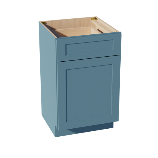 TG-VB2121: Soft Green Shaker 21"W x 34-1/2"H x 21"D 1 Door & 1 Drawer Single Door Vanity Base Cabinets