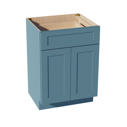 TG-VB2421: Soft Green Shaker 24"W x 34-1/2"H x 21"D 2 Doors & 1 Drawer Double Door Vanity Base Cabinets