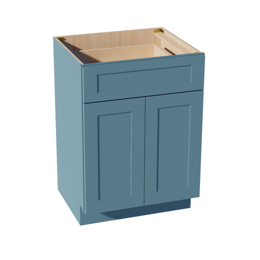 TG-VB2421: Soft Green Shaker 24"W x 34-1/2"H x 21"D 2 Doors & 1 Drawer Double Door Vanity Base Cabinets