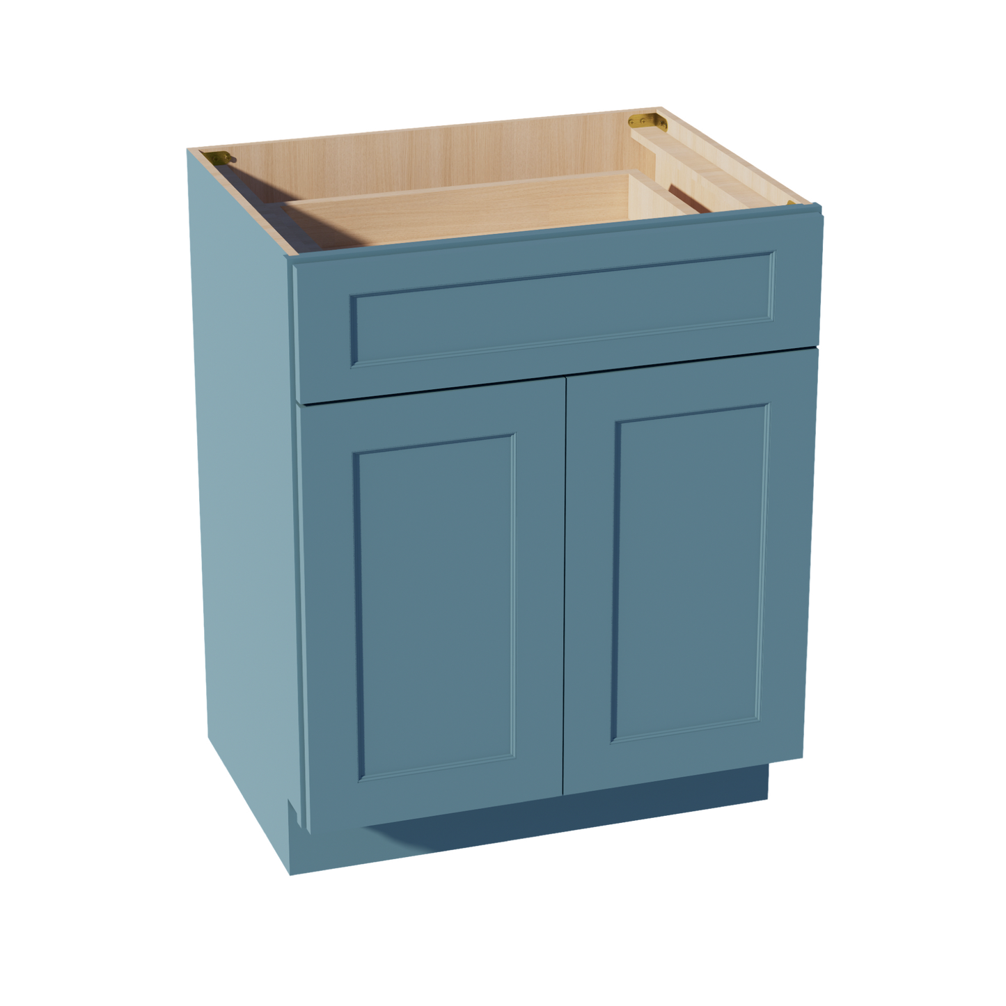 TG-VB2721: Soft Green Shaker 27"W x 34-1/2"H x 21"D 2 Doors & 1 Drawer Double Door Vanity Base Cabinets