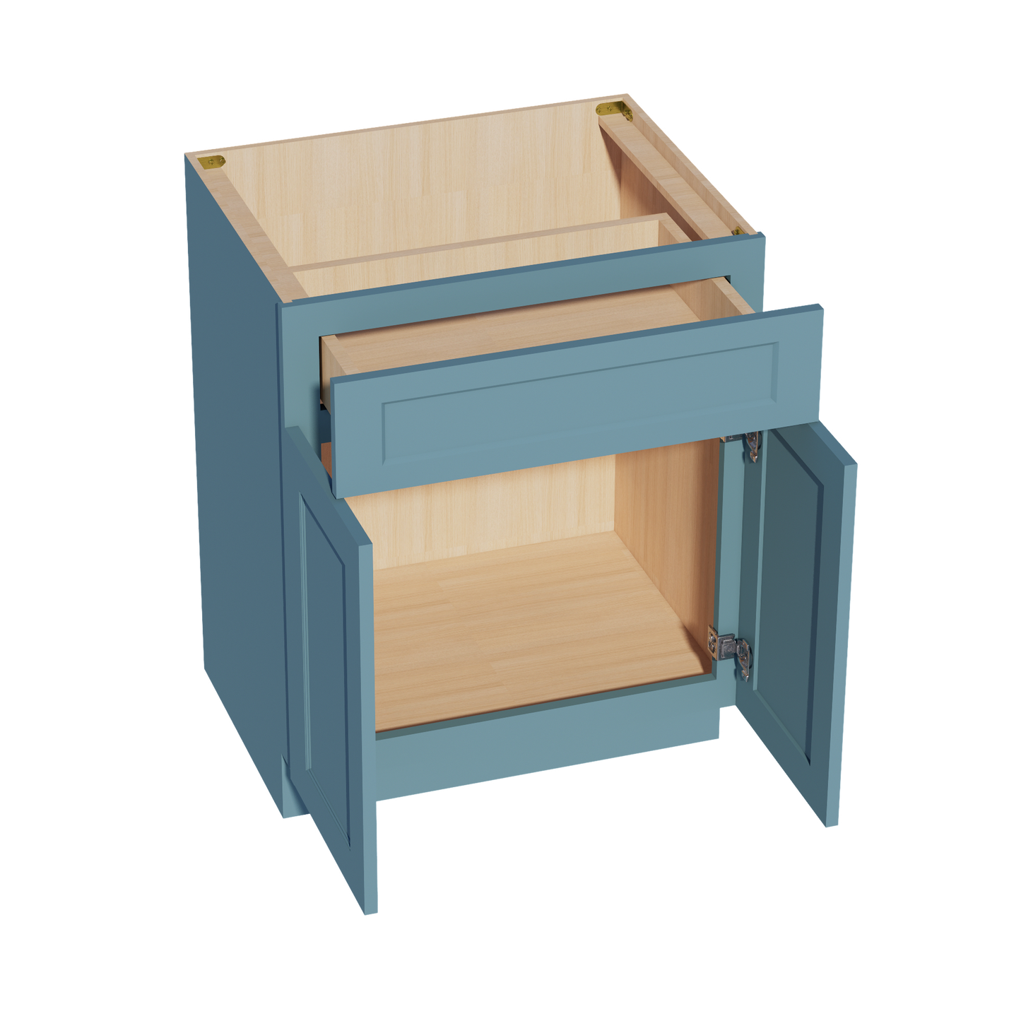 TG-VB2721: Soft Green Shaker 27"W x 34-1/2"H x 21"D 2 Doors & 1 Drawer Double Door Vanity Base Cabinets