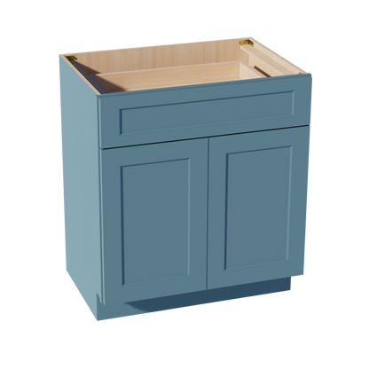 TG-VB3021: Soft Green Shaker 30"W x 34-1/2"H x 21"D 2 Doors & 1 Drawer Double Door Vanity Base Cabinets