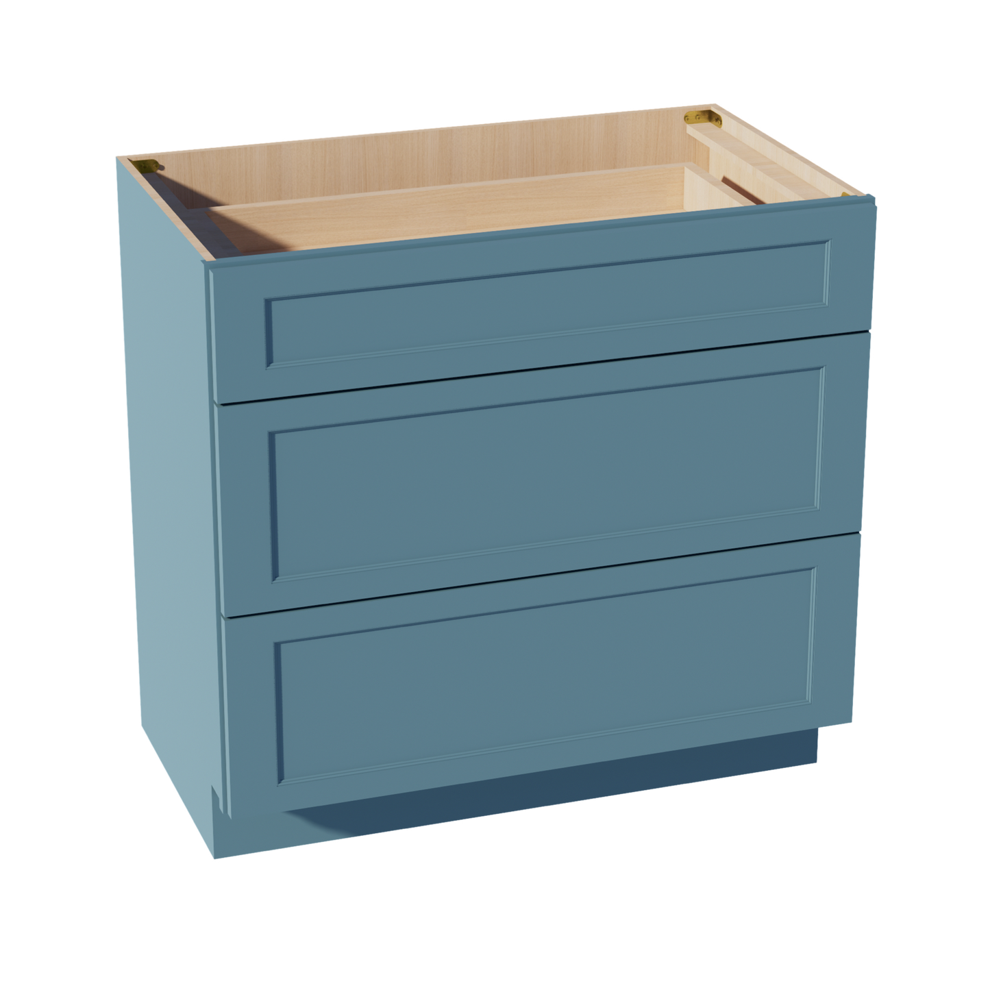 TG-VDB3621: Soft Green Shaker 36"W x 34-1/2"H x 21"D  3 Drawers Vanity Base Cabinets