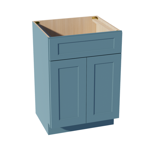 TG-VSB2421: Soft Green Shaker 24"W x 34-1/2"H x 21"D 2 Doors & 1 False Drawer Vanity Sink Base Cabinets
