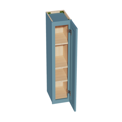 TG-W0942: Soft Green Shaker 09"W x 42"H 1 Door & 3 Shelves Standard Wall Cabinet