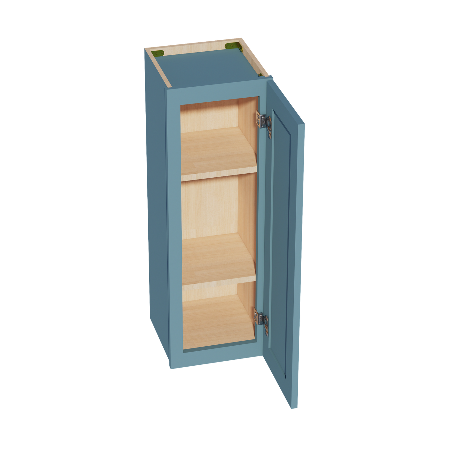 TG-W1236: Soft Green Shaker 12"W x 36"H 1 Door & 2 Shelves Standard Wall Cabinet