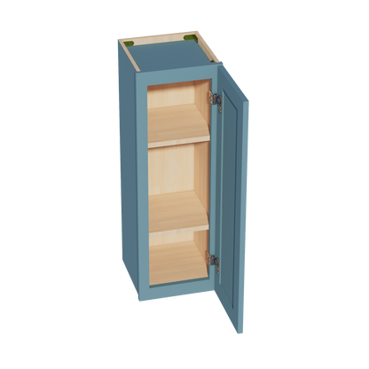 TG-W1236: Soft Green Shaker 12"W x 36"H 1 Door & 2 Shelves Standard Wall Cabinet