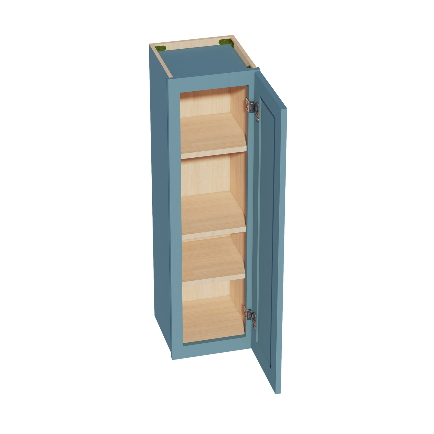 TG-W1242: Soft Green Shaker 12"W x 42"H 1 Door & 3 Shelves Standard Wall Cabinet