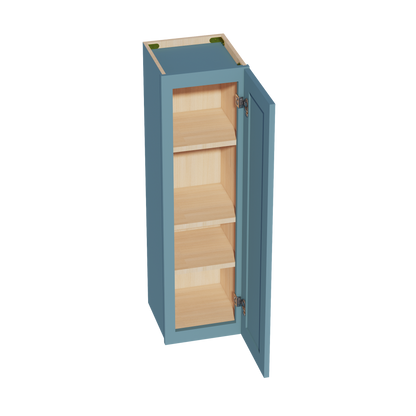 TG-W1242: Soft Green Shaker 12"W x 42"H 1 Door & 3 Shelves Standard Wall Cabinet