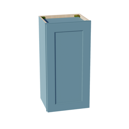 TG-W1530: Soft Green Shaker 15"W x 30"H 1 Door & 2 Shelves Standard Wall Cabinet