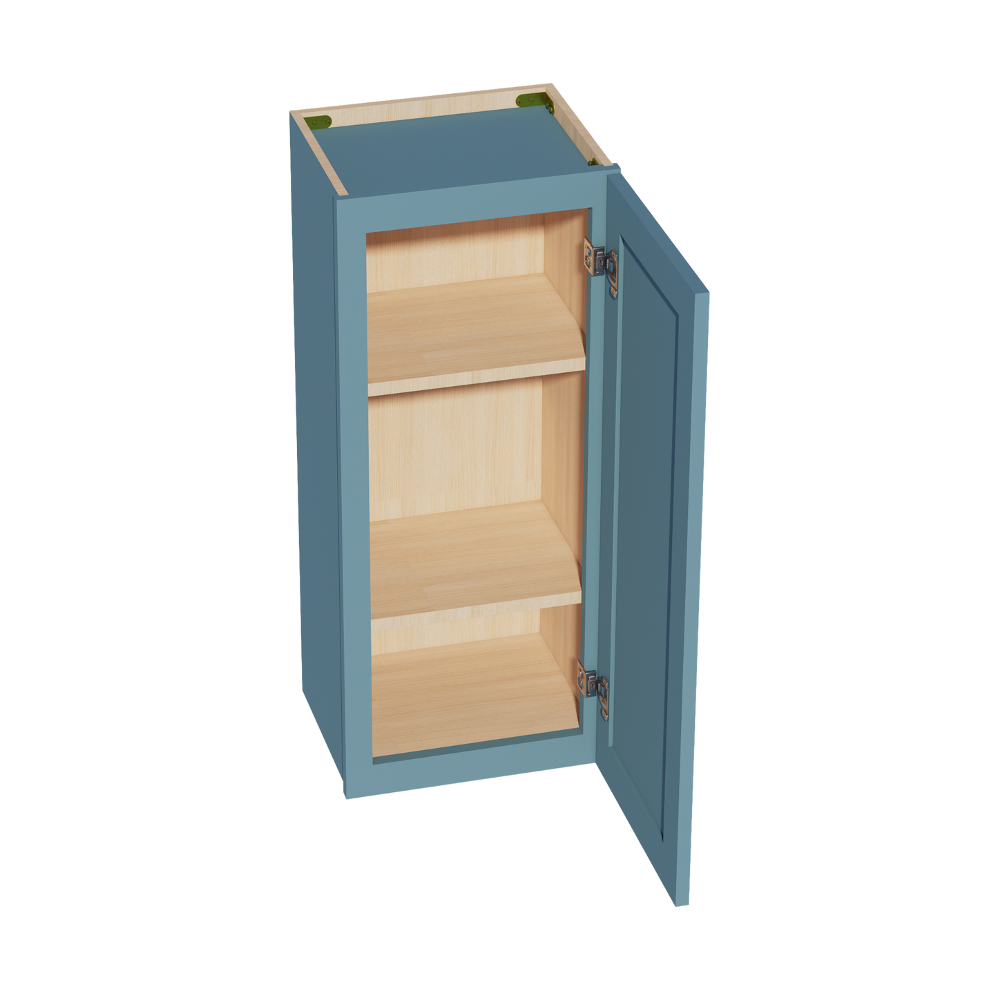 TG-W1536: Soft Green Shaker 15"W x 36"H 1 Door & 2 Shelves Standard Wall Cabinet