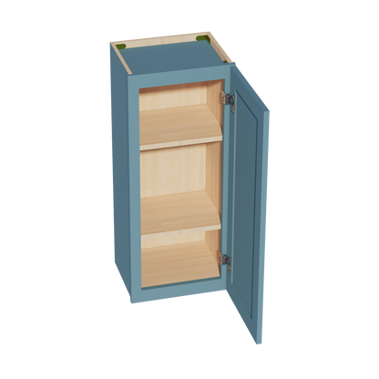 TG-W1536: Soft Green Shaker 15"W x 36"H 1 Door & 2 Shelves Standard Wall Cabinet