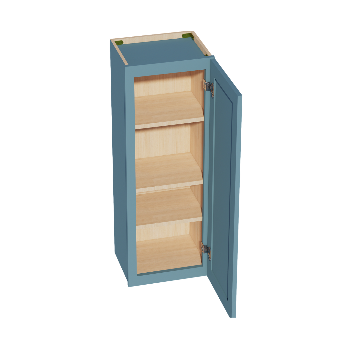 TG-W1542: Soft Green Shaker 15"W x 42"H 1 Door & 3 Shelves Standard Wall Cabinet