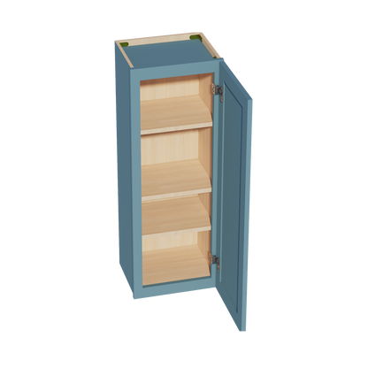 TG-W1542: Soft Green Shaker 15"W x 42"H 1 Door & 3 Shelves Standard Wall Cabinet