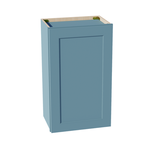 TG-W1830: Soft Green Shaker 18"W x 30"H 1 Door & 2 Shelves Standard Wall Cabinet