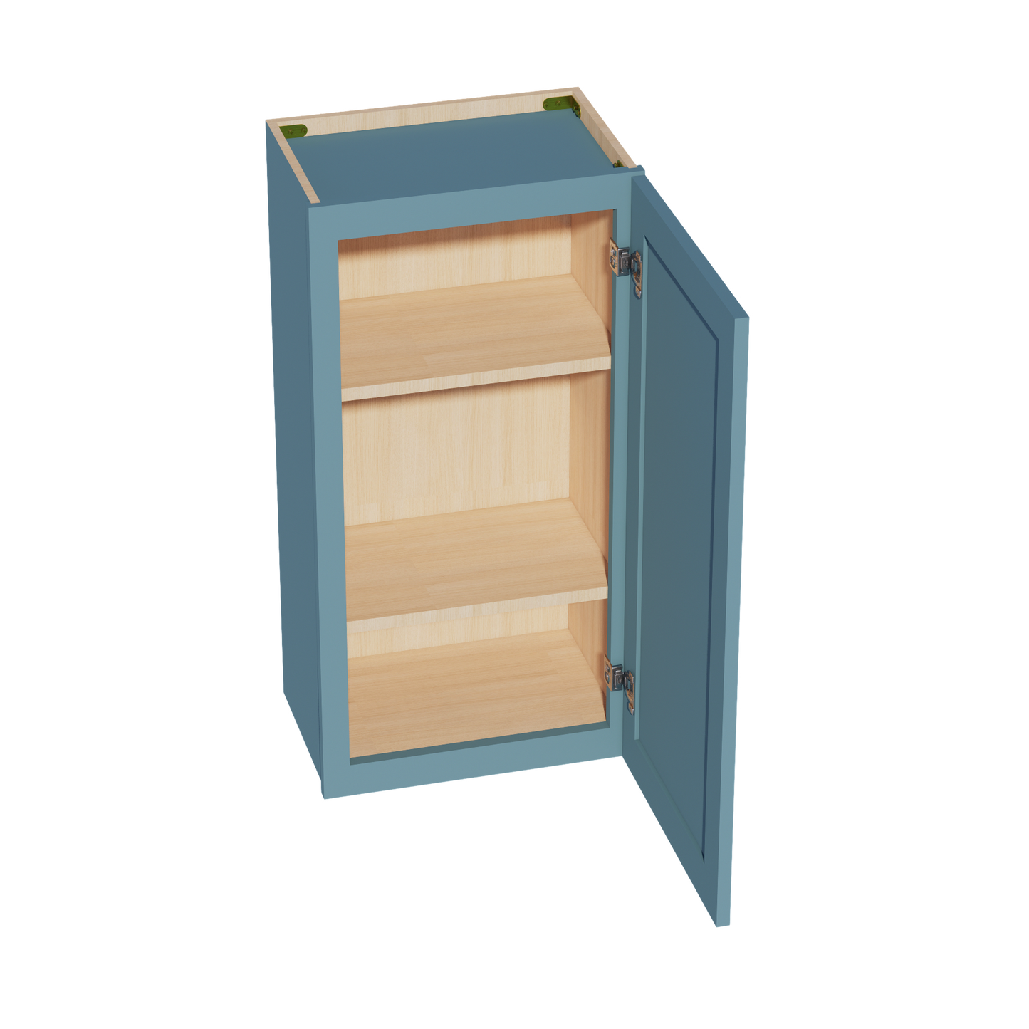 TG-W1836: Soft Green Shaker 18"W x 36"H 1 Door & 2 Shelves Standard Wall Cabinet