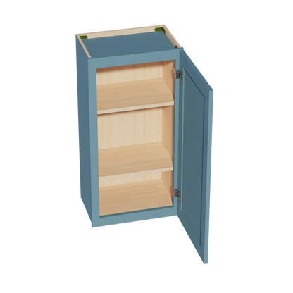 TG-W1836: Soft Green Shaker 18"W x 36"H 1 Door & 2 Shelves Standard Wall Cabinet