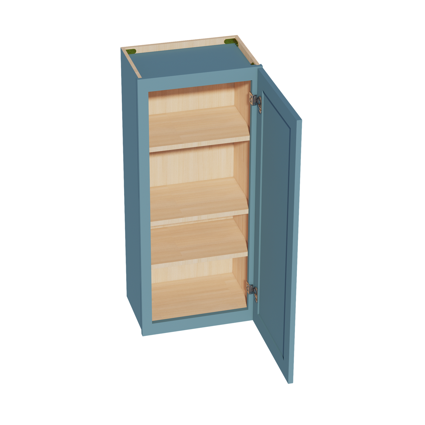 TG-W1842: Soft Green Shaker 18"W x 42"H 1 Door & 3 Shelves Standard Wall Cabinet