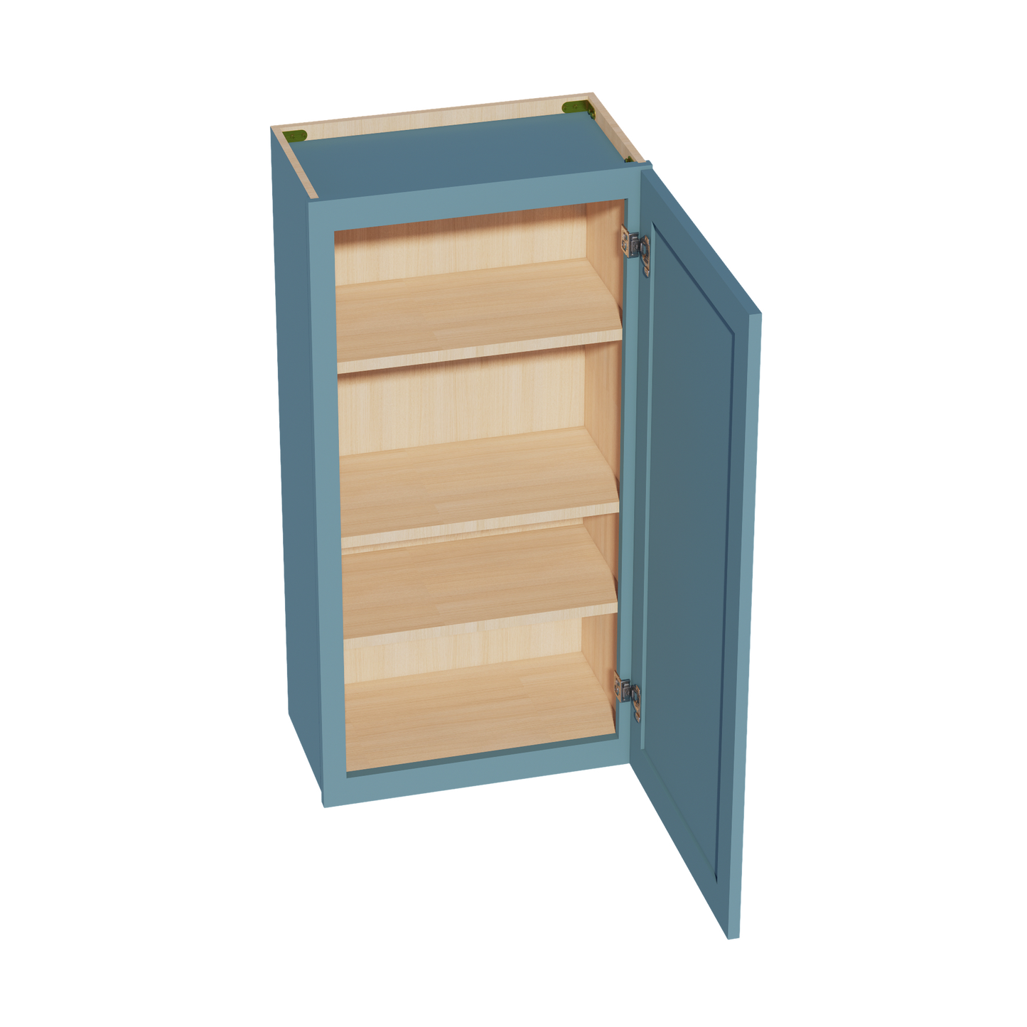 TG-W2142: Soft Green Shaker 21"W x 42"H 1 Door & 3 Shelves Standard Wall Cabinet