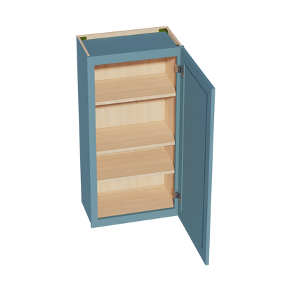 TG-W2142: Soft Green Shaker 21"W x 42"H 1 Door & 3 Shelves Standard Wall Cabinet