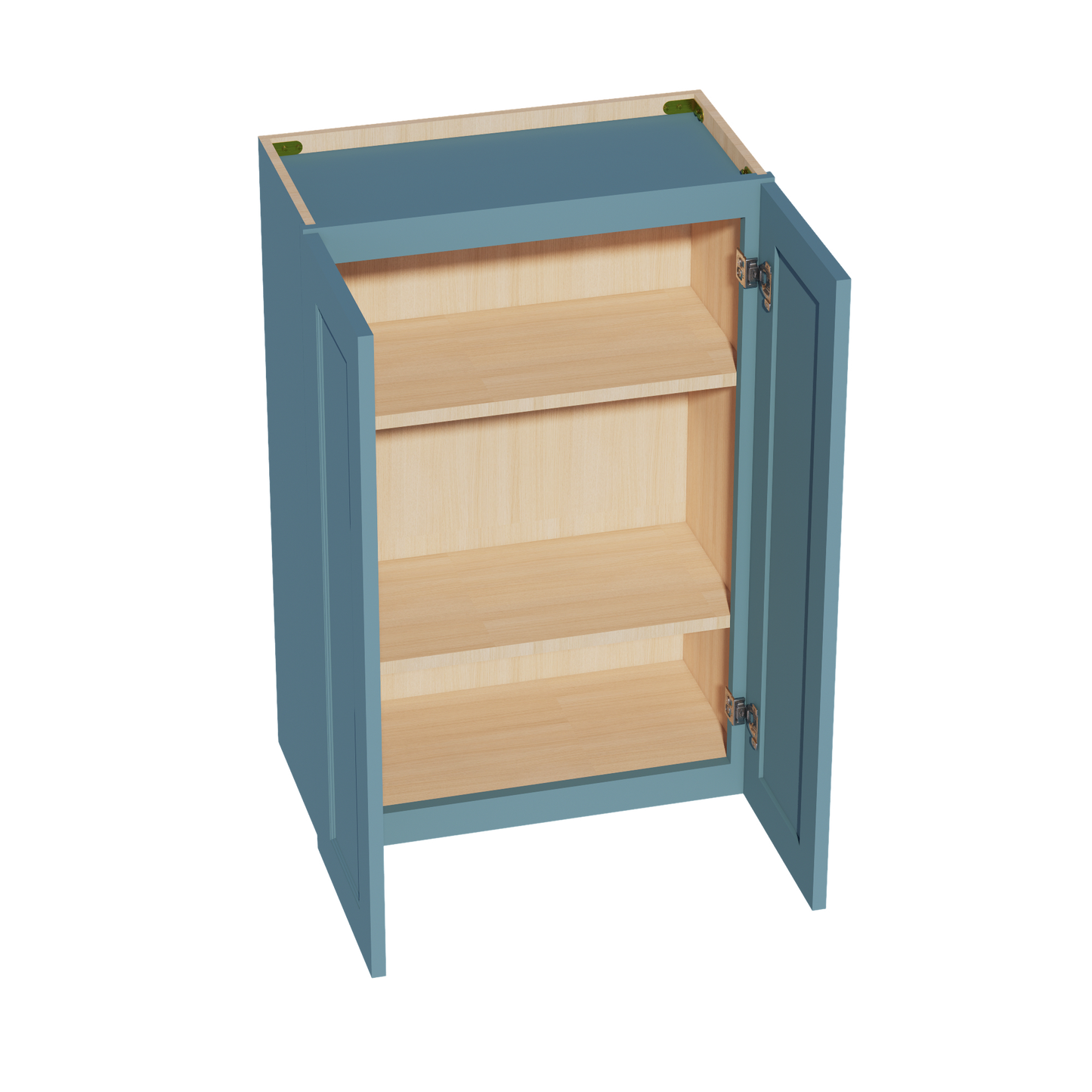 TG-W2436: Soft Green Shaker 24"W x 36"H 2 Doors & 2 Shelves Standard Wall Cabinet