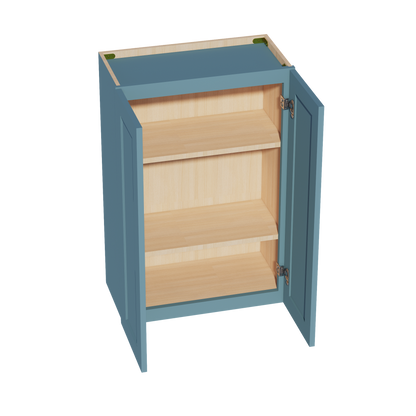 TG-W2436: Soft Green Shaker 24"W x 36"H 2 Doors & 2 Shelves Standard Wall Cabinet