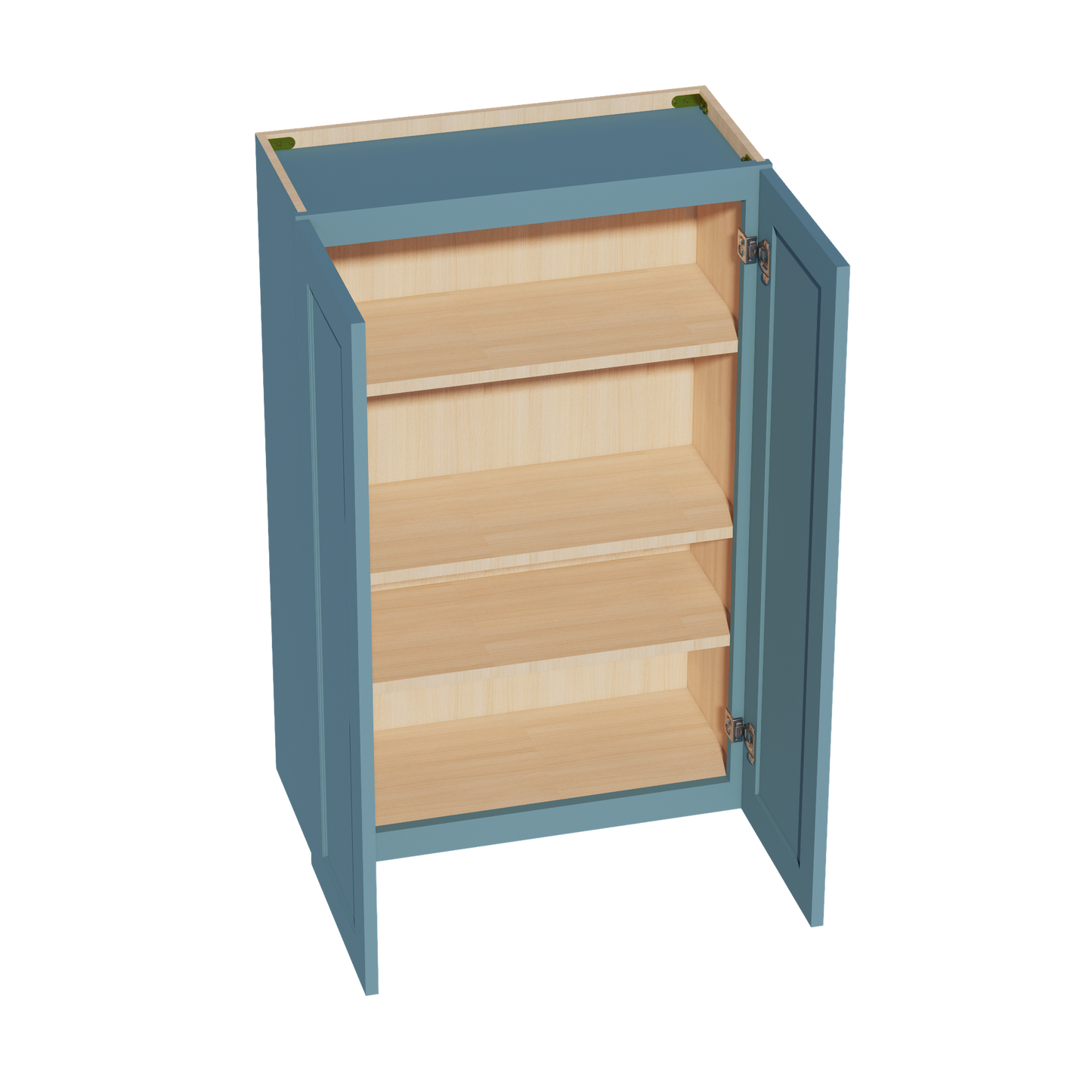 TG-W2742: Soft Green Shaker 27"W x 42"H 2 Doors & 3 Shelves Standard Wall Cabinet