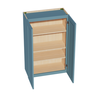 TG-W2742: Soft Green Shaker 27"W x 42"H 2 Doors & 3 Shelves Standard Wall Cabinet