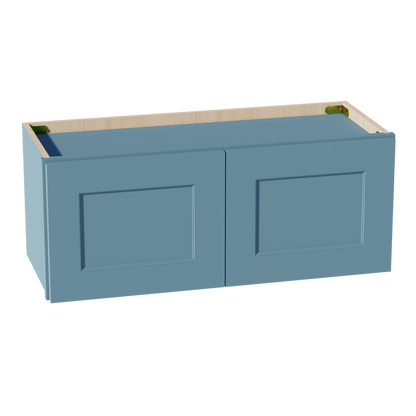 TG-W3012: Soft Green Shaker 30"W x 12"H 2 Doors Standard Wall Bridge Cabinet