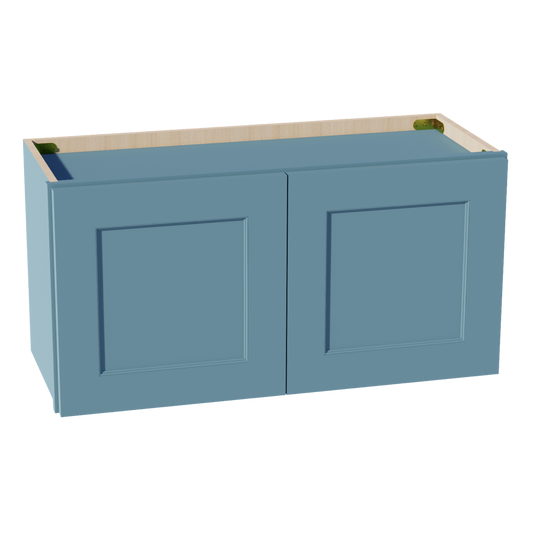 TG-W3015: Soft Green Shaker 30"W x 15"H 2 Doors Standard Wall Bridge Cabinet