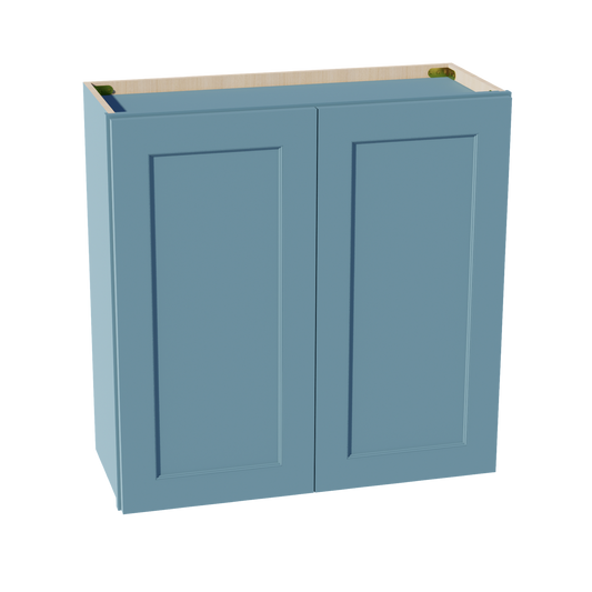 TG-W3030: Soft Green Shaker 30"W x 30"H 2 Doors & 2 Shelves Standard Wall Cabinet