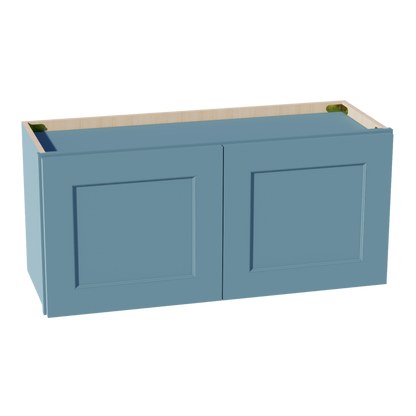 TG-W3315: Soft Green Shaker 33"W x 15"H 2 Doors Standard Wall Bridge Cabinet