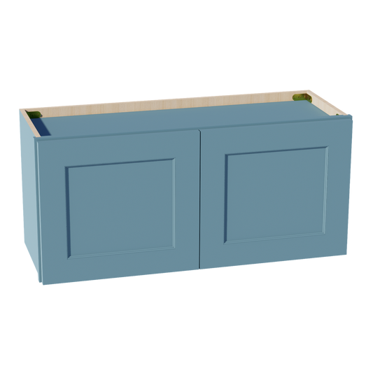 TG-W3315: Soft Green Shaker 33"W x 15"H 2 Doors Standard Wall Bridge Cabinet