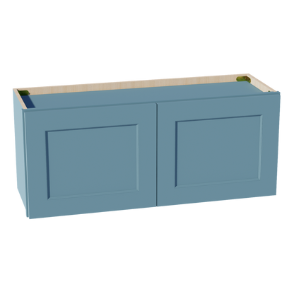 TG-W3615: Soft Green Shaker 36"W x 15"H 2 Doors Standard Wall Bridge Cabinet