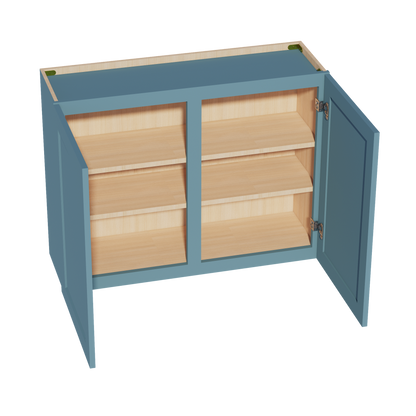 TG-W3930: Soft Green Shaker 39"W x 30"H 2 Doors & 2 Shelves Standard Wall Cabinet