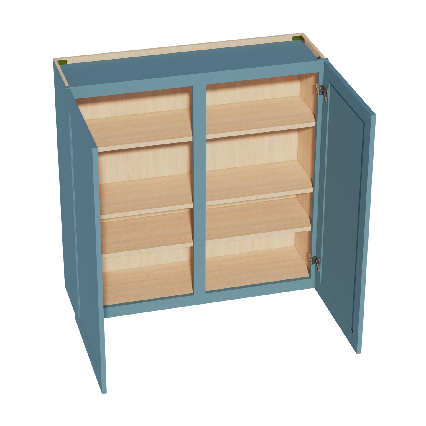 TG-W4242: Soft Green Shaker 42"W x 42"H 2 Doors & 3 Shelves Standard Wall Cabinet