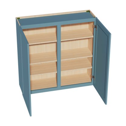 TG-W4242: Soft Green Shaker 42"W x 42"H 2 Doors & 3 Shelves Standard Wall Cabinet