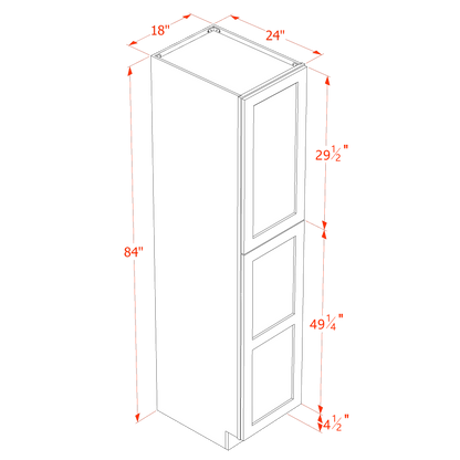 TG-TP1884: Soft Green Shaker 18"W x 84"H x 24"D 2 Doors & 5 Shelves Tall Shelf Pantry Cabinets