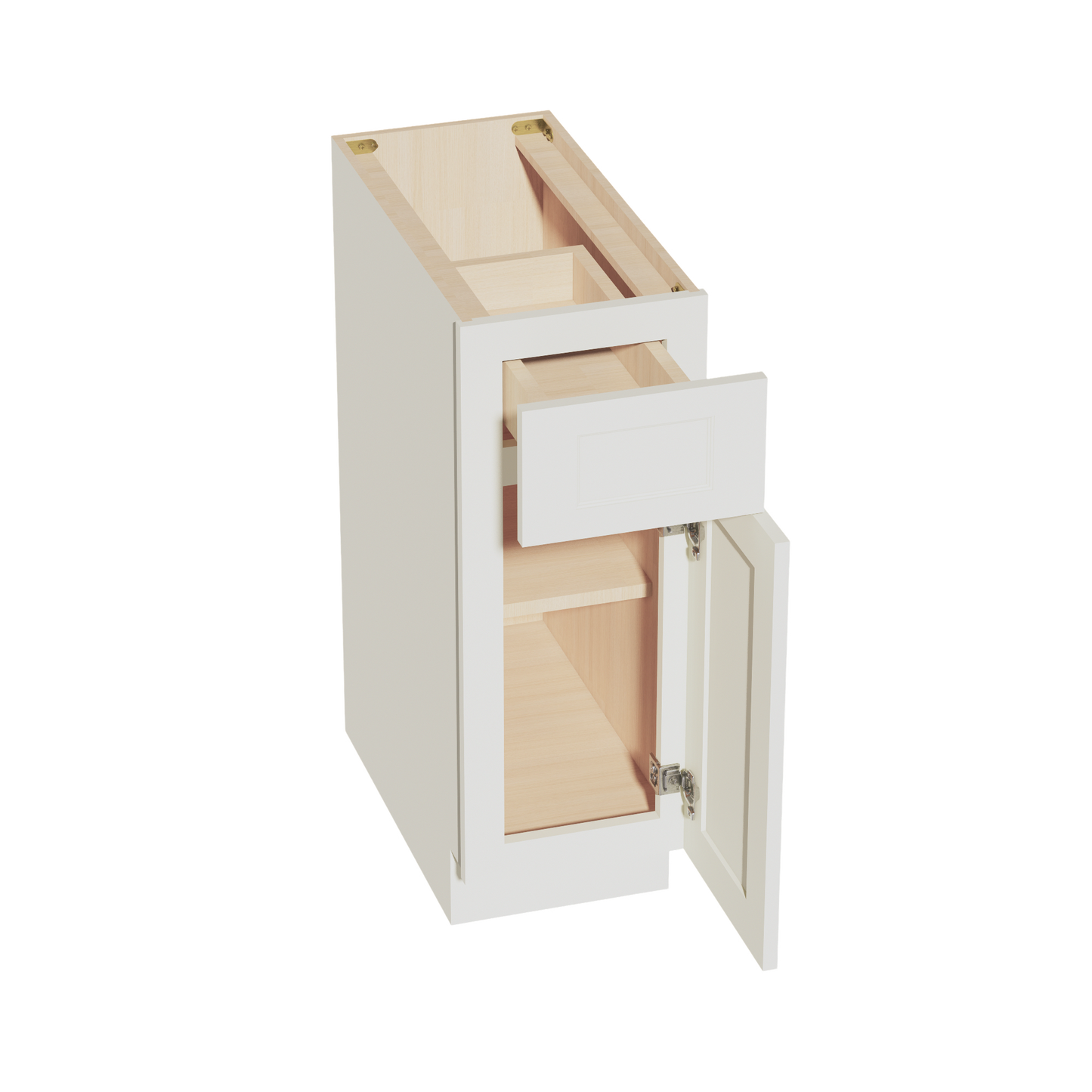 TW-B12: Creamy White Shaker 12" 1 Drawer 1 Door Standard Base Cabinet