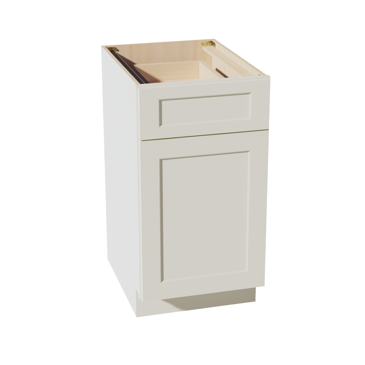 TW-B18: Creamy White Shaker 18" 1 Drawer 1 Door Standard Base Cabinet