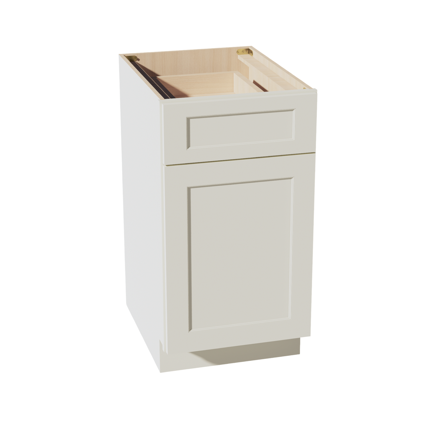 TW-B18TR: Creamy White Shaker 18" 1 Drawer Trash Pull Out Base Cabinet