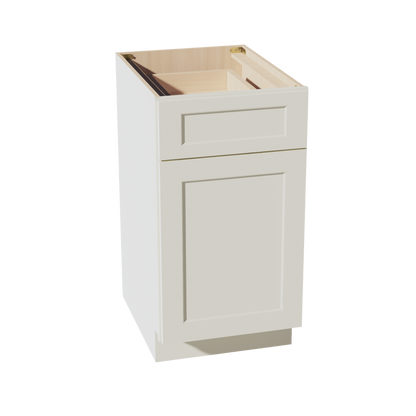 TW-B18TR: Creamy White Shaker 18" 1 Drawer Trash Pull Out Base Cabinet