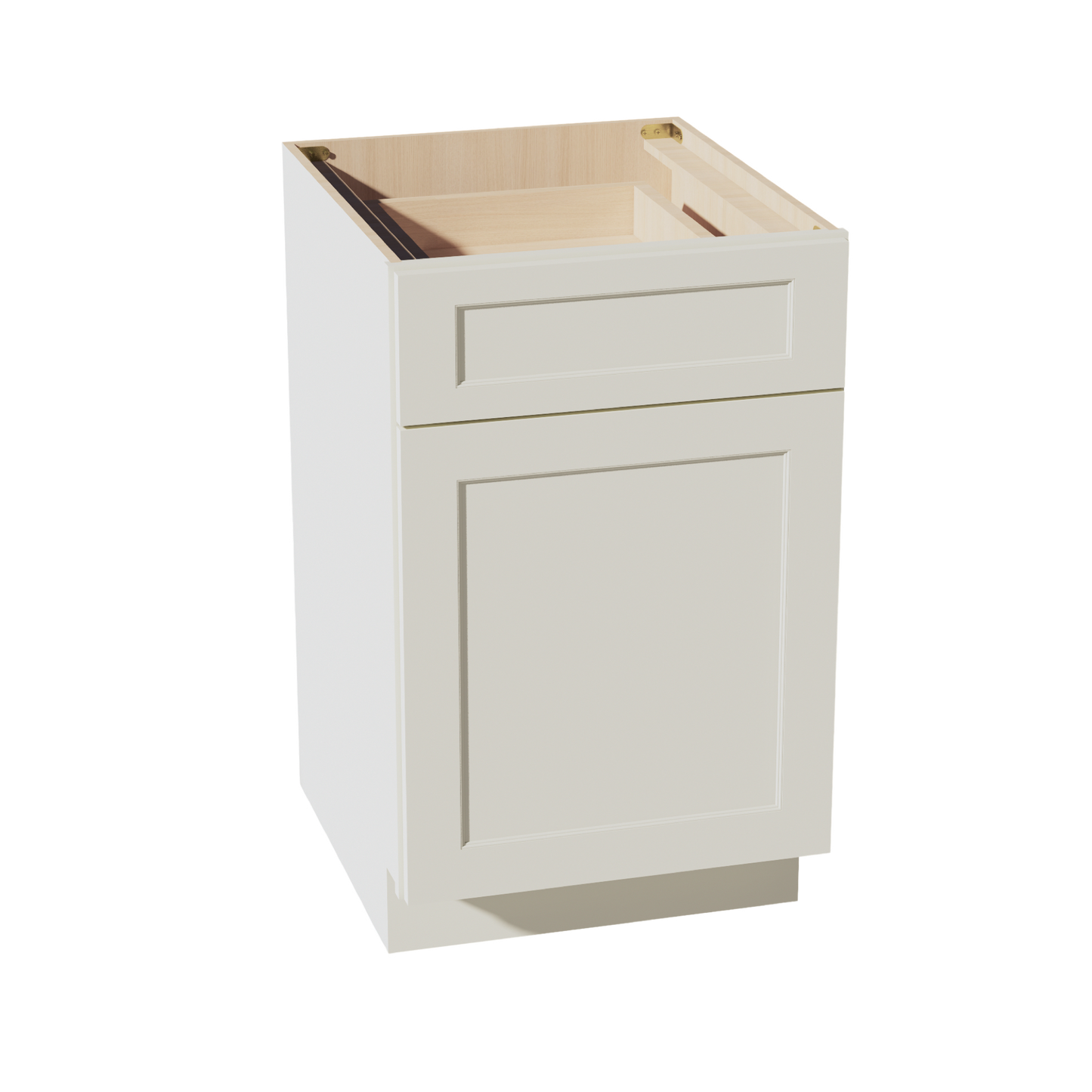 TW-B21: Creamy White Shaker 21" 1 Drawer 1 Door Standard Base Cabinet