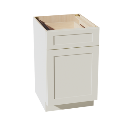 TW-B21: Creamy White Shaker 21" 1 Drawer 1 Door Standard Base Cabinet