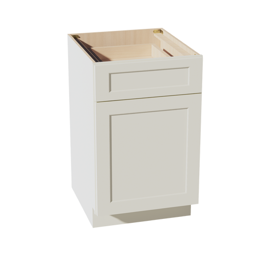 TW-B21: Creamy White Shaker 21" 1 Drawer 1 Door Standard Base Cabinet