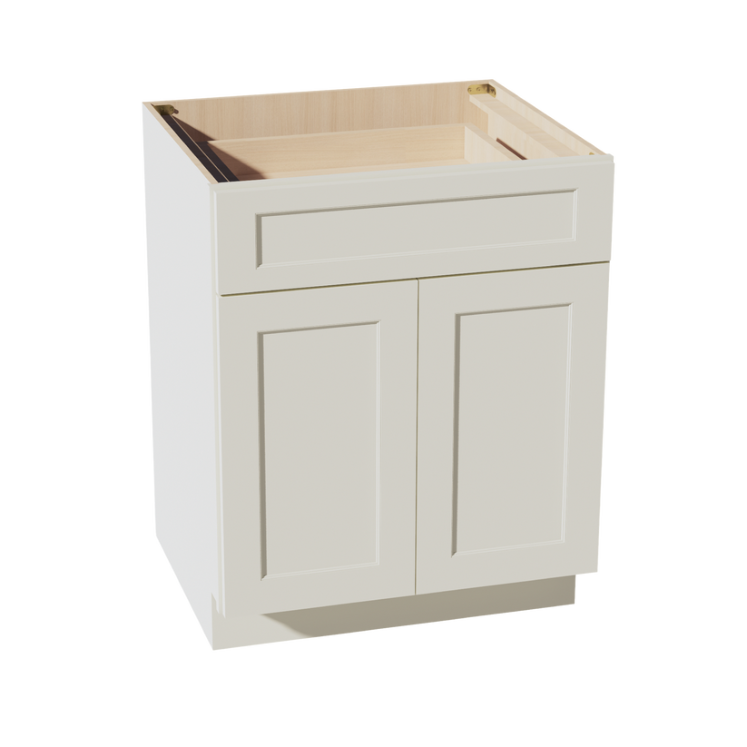 TWB27 Creamy White Shaker 27" 1 Drawer 2 Doors Standard Base