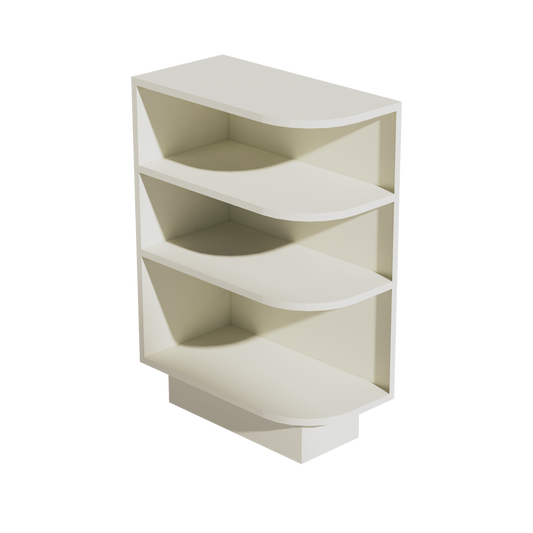 TW-BES12L: Creamy White Shaker 12" 4 Shelves End Shelf Corner Base Cabinets (Left Open)