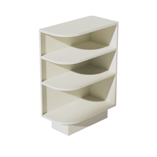 TW-BES12R: Creamy White Shaker 12" 4 Shelves End Shelf Corner Base Cabinets (Right Open)